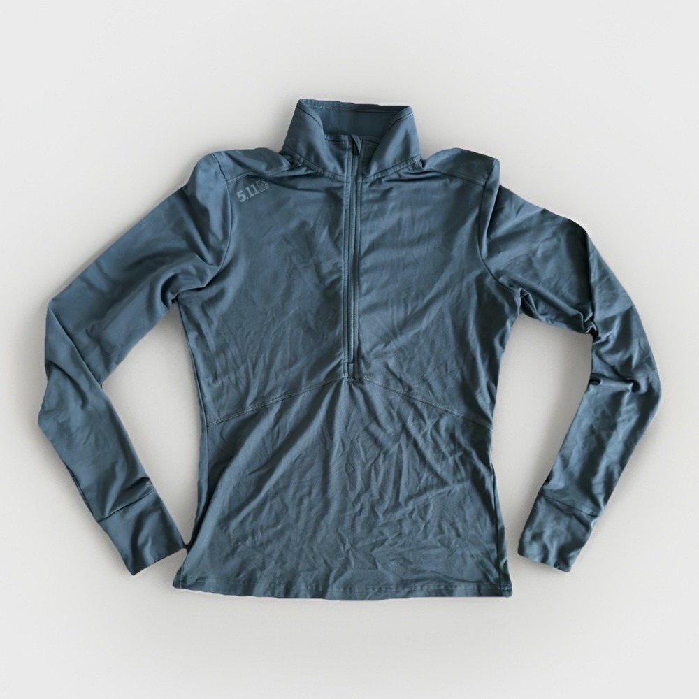 5.11 Tactical PT-R Quarter Zip Pullover Training Top Gray Womens XS